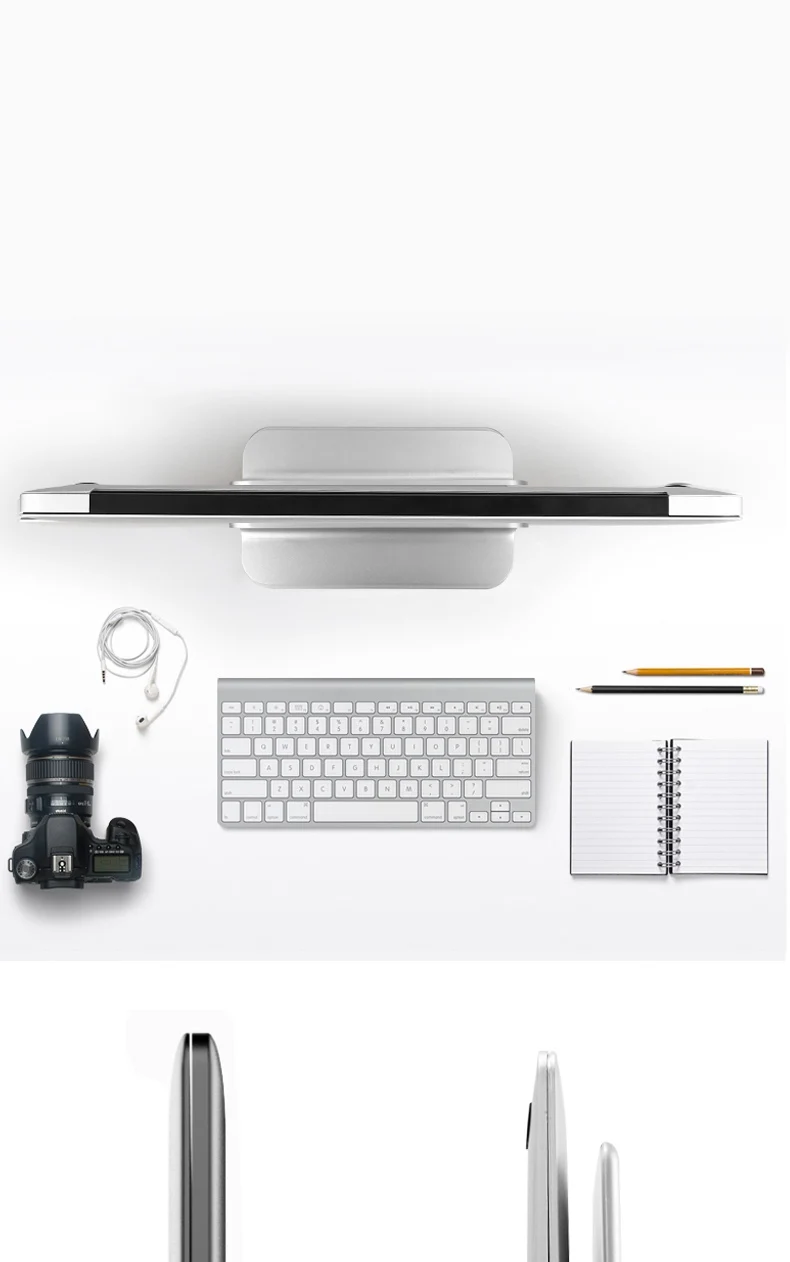 Металлическая Вертикальная Регулируемая подставка для ноутбука с двумя слотами