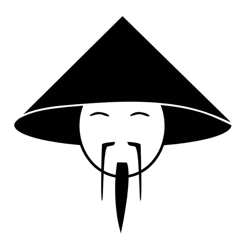 

16,7 см * 16,7 см Мужская китайская бамбуковая соломенная шляпа Стайлинг автомобиля виниловая наклейка для автомобиля