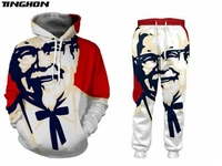 xs 7xl new menwomens kfc colonel funny 3d print fashion tracksuits crewneck hip hop sweatshirt and pants 2 pcs set hoodies
