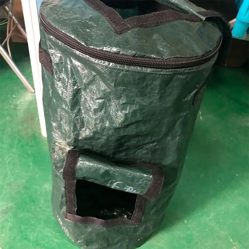 

2 Sizes Organic Waste Kitchen Garden Yard Compost Bag Environmental PE Cloth Planter Kitchen Waste Disposal Organic