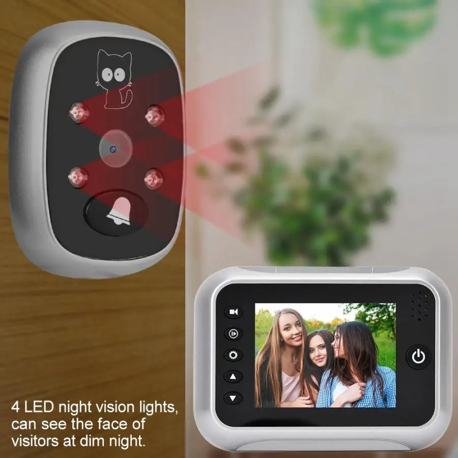 Door Viewer Camera 3.5 inch LCD Display Visible Intelligent 2MP HD Electric Bell Security | Безопасность и защита
