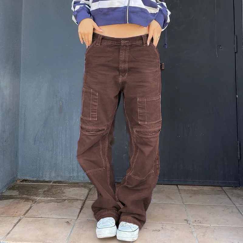 

2021 Autumn And Winter Trousers High Waist Blue Retro Leggings Fashion Independent Casual Women's Trousers