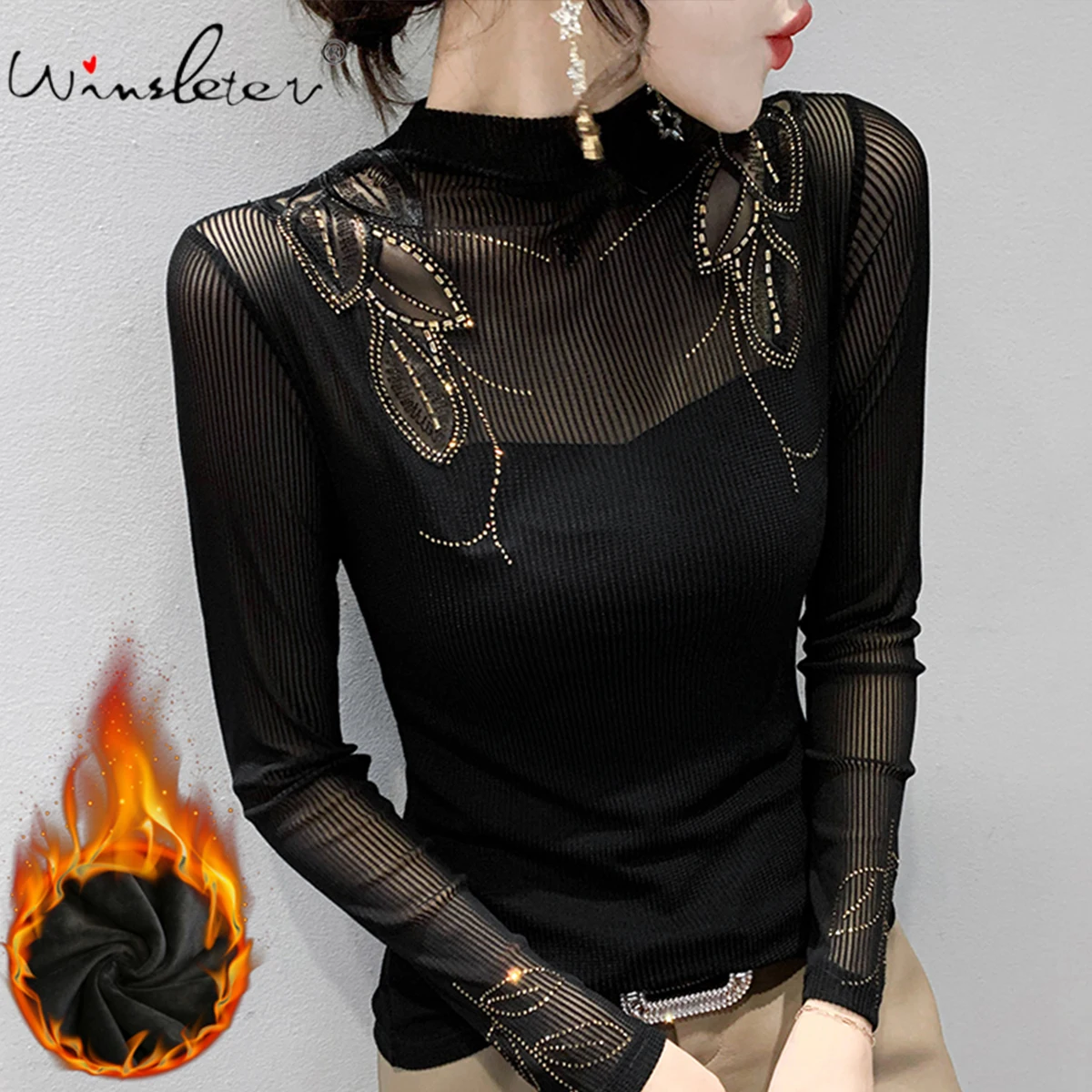 

Женская флисовая футболка с вышивкой и длинным рукавом, T21401X