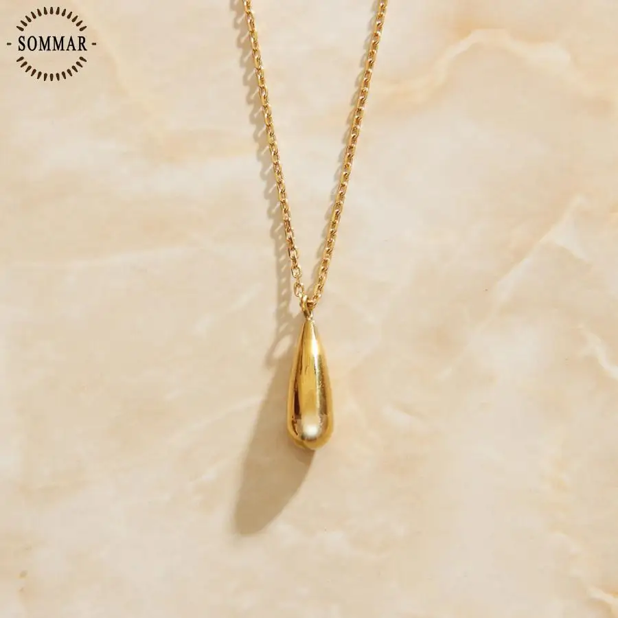 Скидки SOMMAR! Ожерелье золотого цвета из нержавеющей стали 316L для девушек подвески