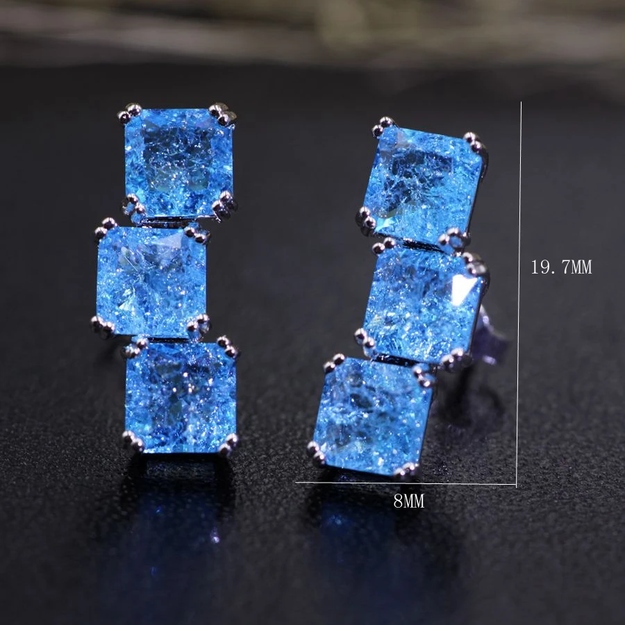 Женские Геометрические серьги гвоздики с кристаллами|Серьги-гвоздики| |