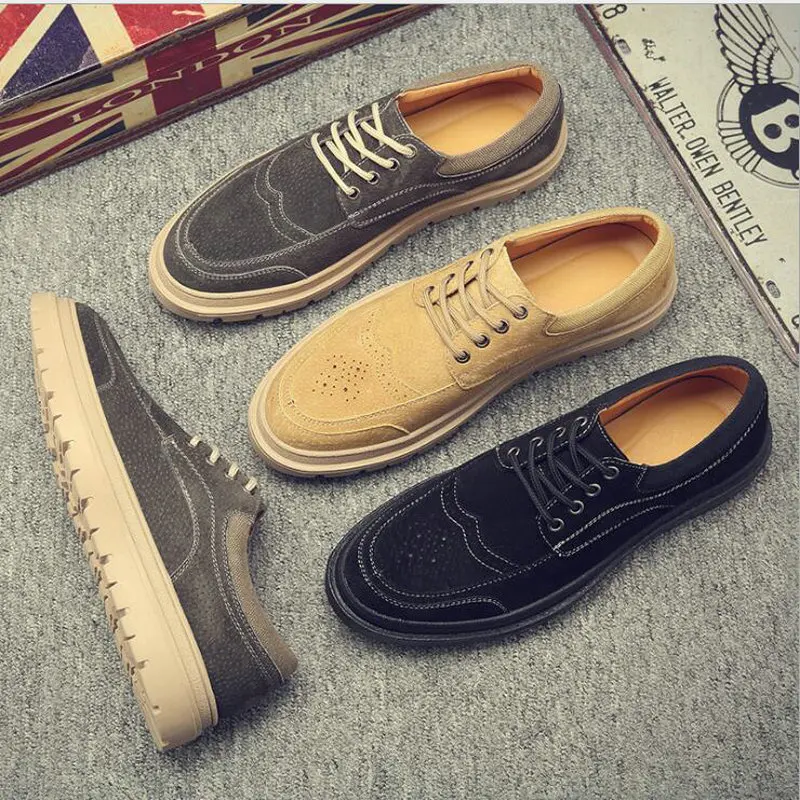 Мужская обувь из замши Цвет черный белый модная прогулочная мужская на плоской