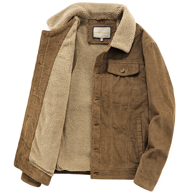 Winter parka men M-5XL New Jackets Mens Plus velvet thickening Corduroy Men's coats Business casual warm middle aged coat 2116