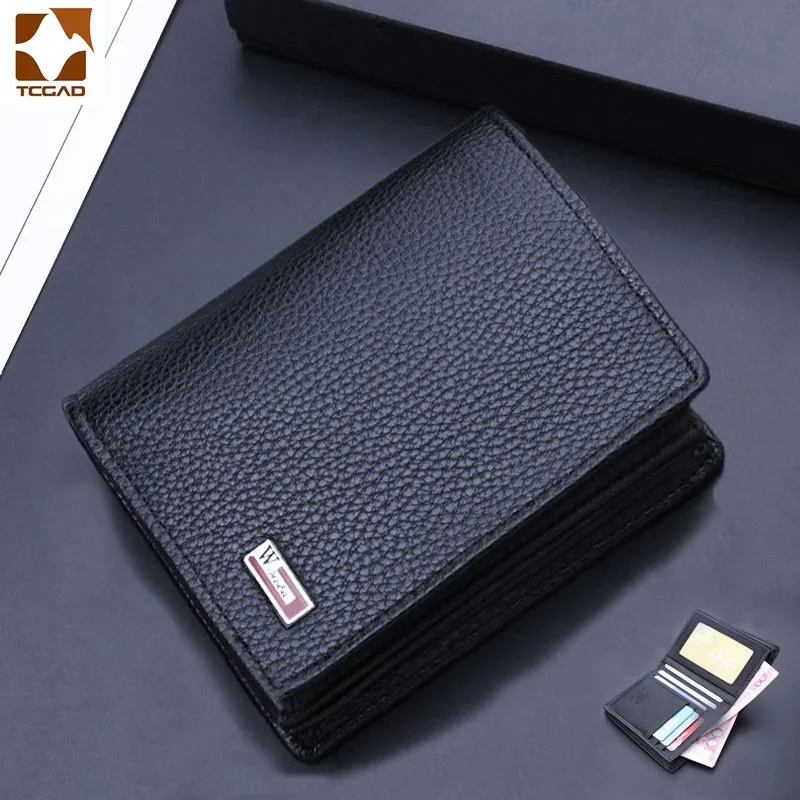 

Genuine leather Men's Wallets Thin Male Wallet Card Holder Cowskin Soft Mini Purses New Design Vintage Men Short Slim Wallet