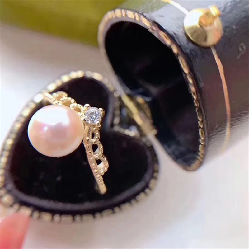 

Classic Rings Mounting Beads Resizable Design Rings Base 925 Silver Pearl Rings Settings Women DIY Pearl Ring Accessory No Pearl