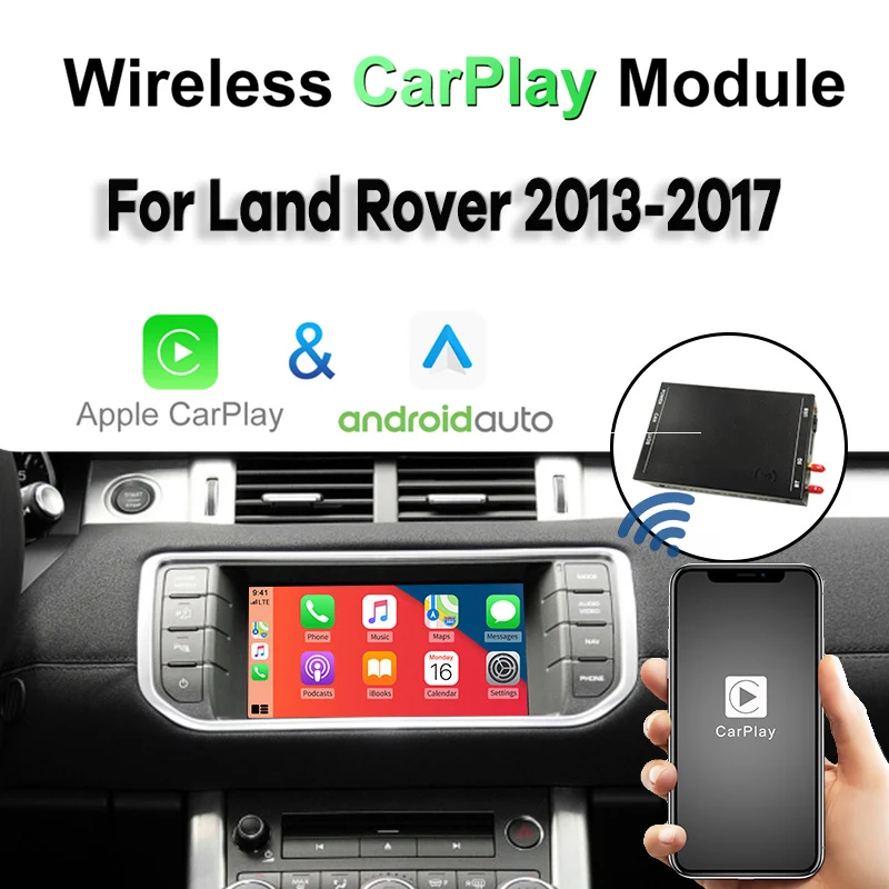 

Беспроводной CarPlay Android авто для Jaguar XE XF Range Rover Evoque Discovery 4 Модуль коробка мультимедиа видео интерфейс декодер