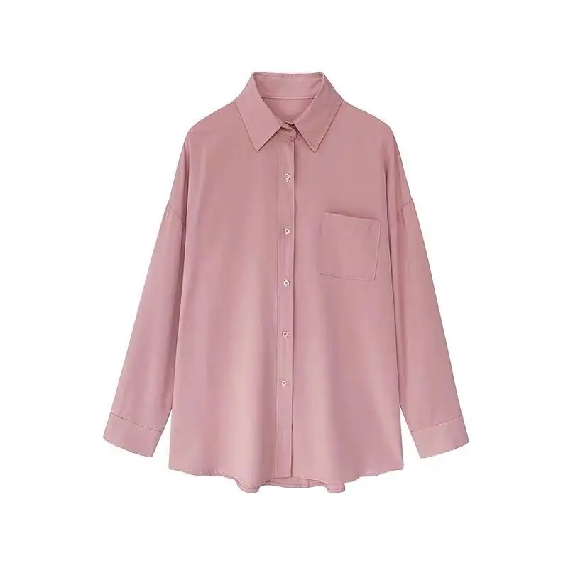 

New Women Casual Basic Spring Autumn Blouse Top Shirt Long sleeve Loose Plus Size M~4XL