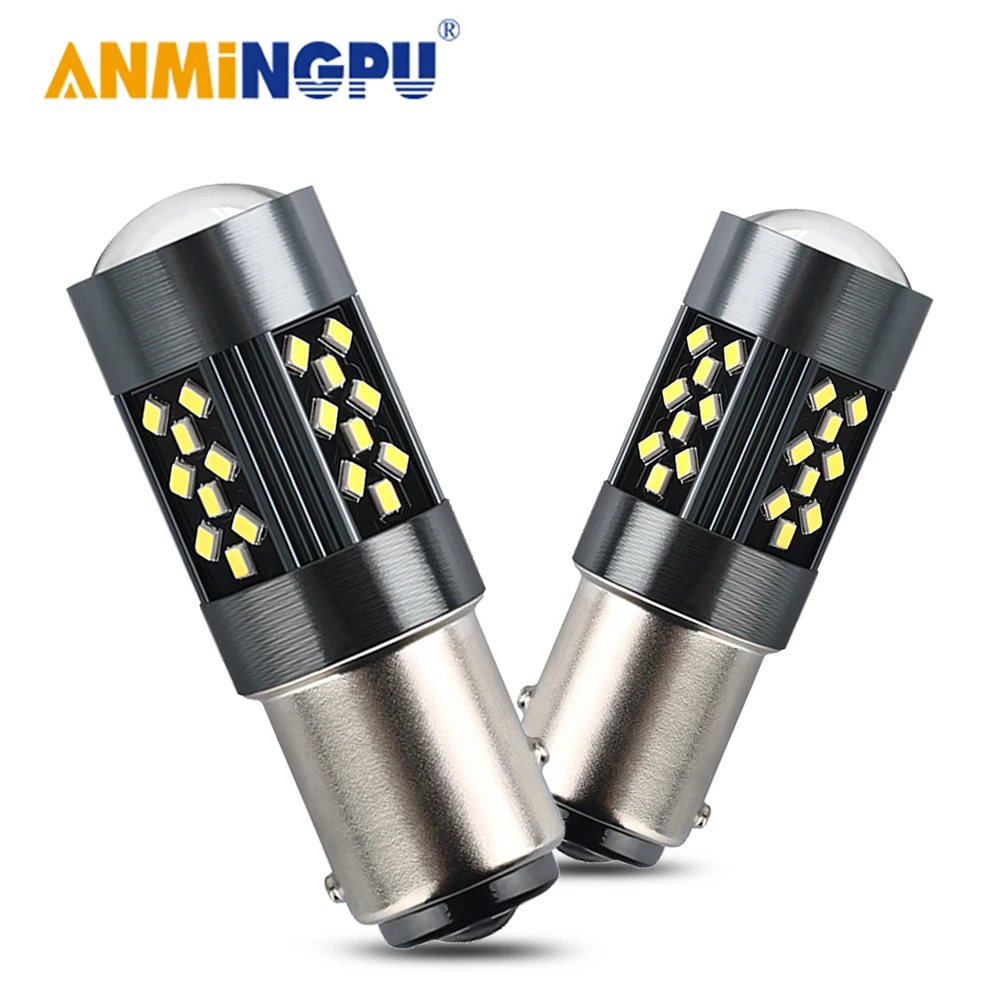 

ANMINGPU 2x Signal Lamp P21/5W 1157 LED Bulb BAU15S P21W PY21W 1156 BA15S Led Canbus 2016SMD Turn Signal DRL SRCK Brake Light