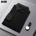 Мужская приталенная рубашка в черную полоску, с длинным рукавом