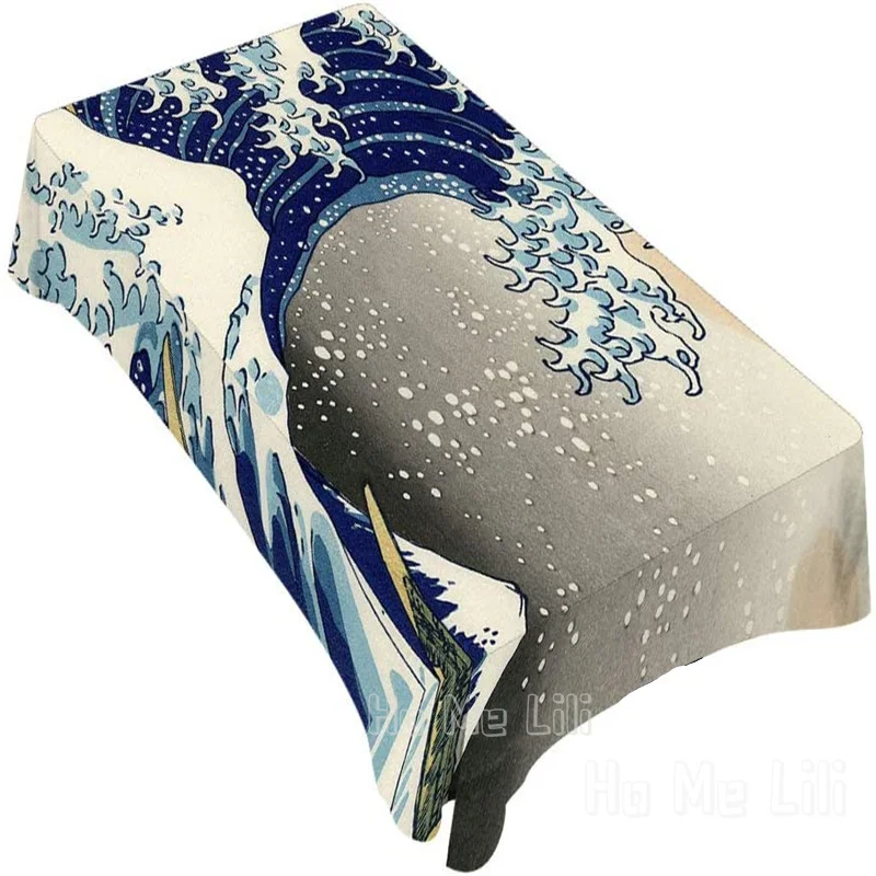 Декоративная прямоугольная скатерть от Ho Me Lili винтажная Hokusai The Great Wavefor для