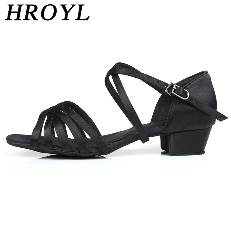 Детская Женская обувь для латинских танцев девочек танго на низком каблуке