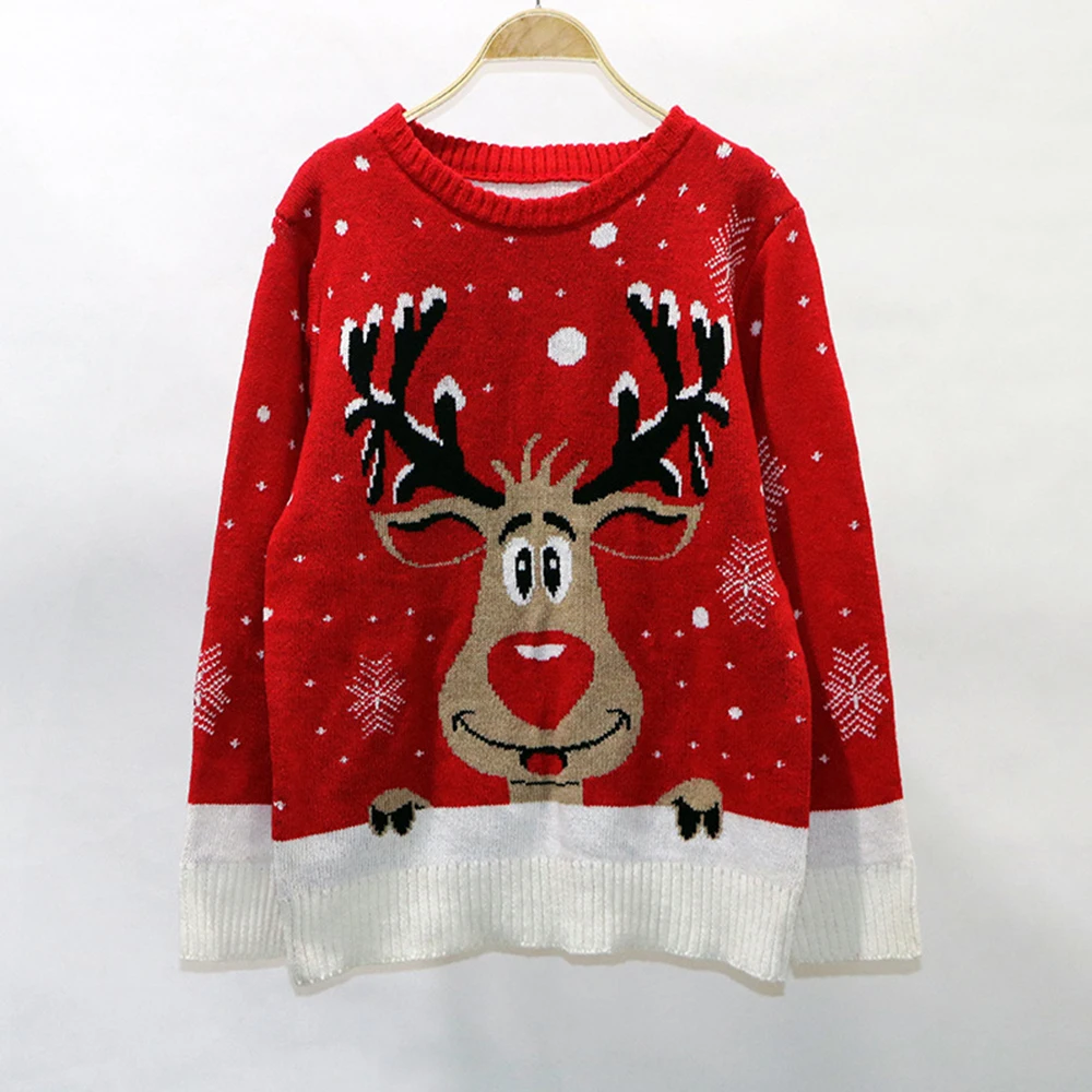 Jocoo Jolee 2019 Winter Christmas Sweater for Women Warm Thick Pullover Casual Deer Snow Knitted New Year Lady Jumpers | Женская одежда