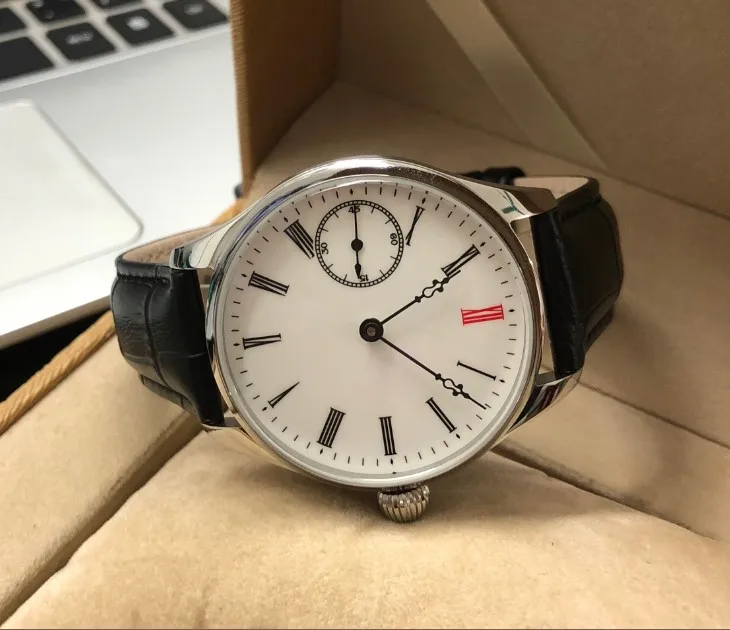 41 мм GEERVO эмаль белый циферблат Азиатский 6497 17 jewels двигаться Для мужчин t мужские