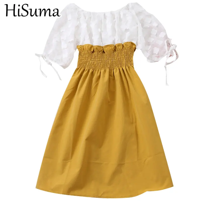 Женское шифоновое мини-платье с рукавами-фонариками эластичным поясом | Женская