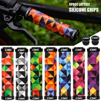 1pair mtb bike silicone grips 3d space lattice bicycle handlebar grip antislip shakeproof locked for mountain bike 22 2mm130mm