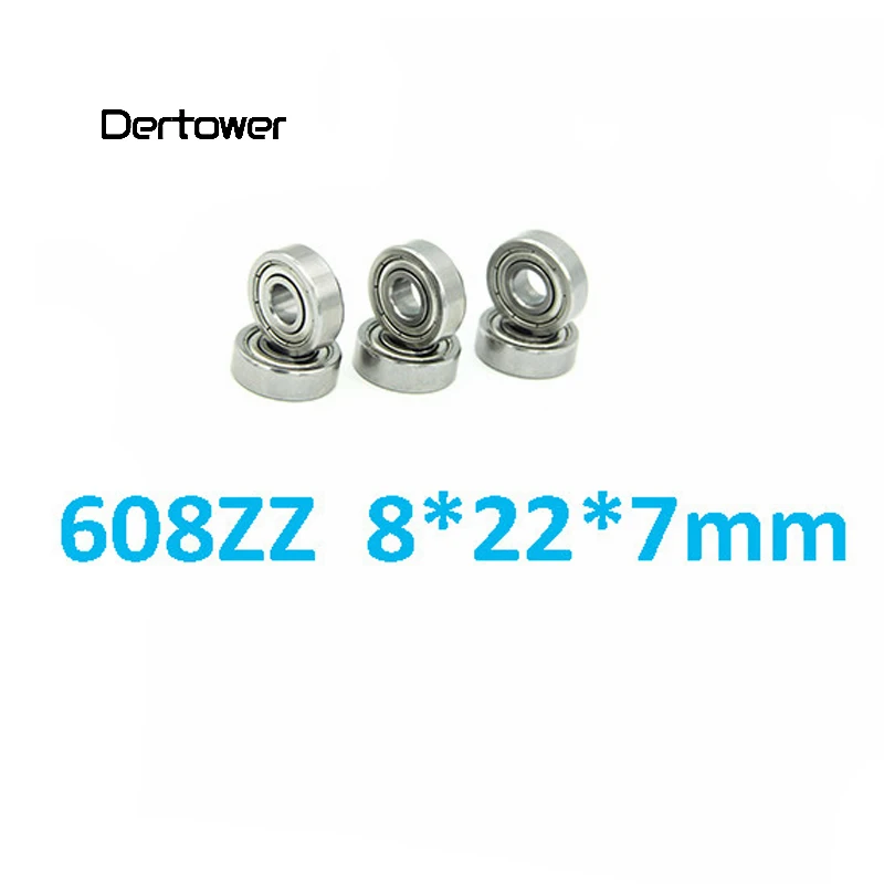 

10pcs Double Shielded Miniature High-carbon Steel Single Row 608ZZ ABEC-5 Deep Groove Ball Bearing 8*22*7 8x22x7 MM 608 ZZ