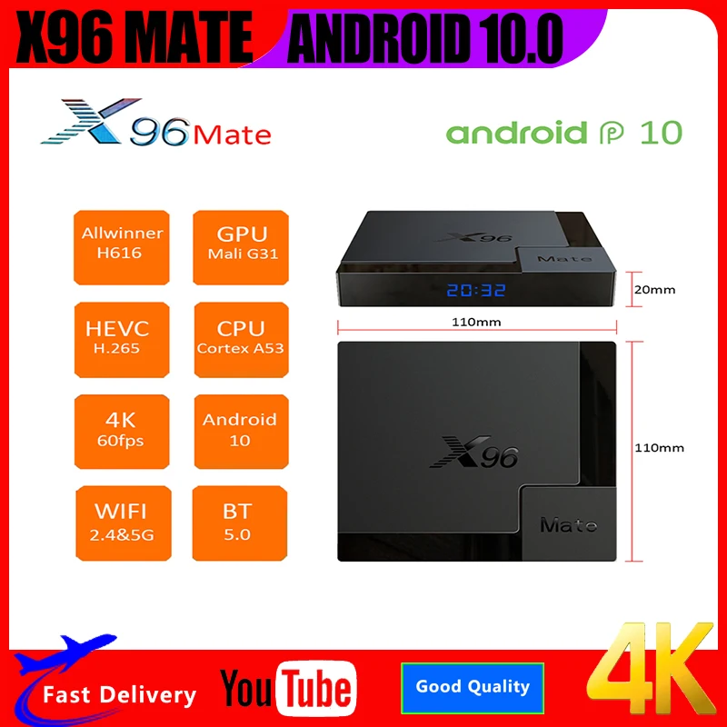 

HOT sale X96 Mate Allwinner H616 Android TV Box 4K Media Player 5G Dual Wifi 1080p For Google Player Youtube
