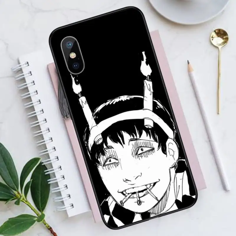 

Junji Ito Tees Horror Comics Phone Case for iPhone 11 12 pro XS MAX 8 7 6 6S Plus X 5S SE 2020 XR Luxury brand shell funda coque