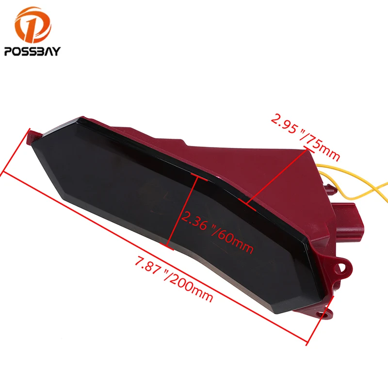 Задний фонарь POSSBAY для мотоцикла сигнальный Красный Янтарный светодиодный