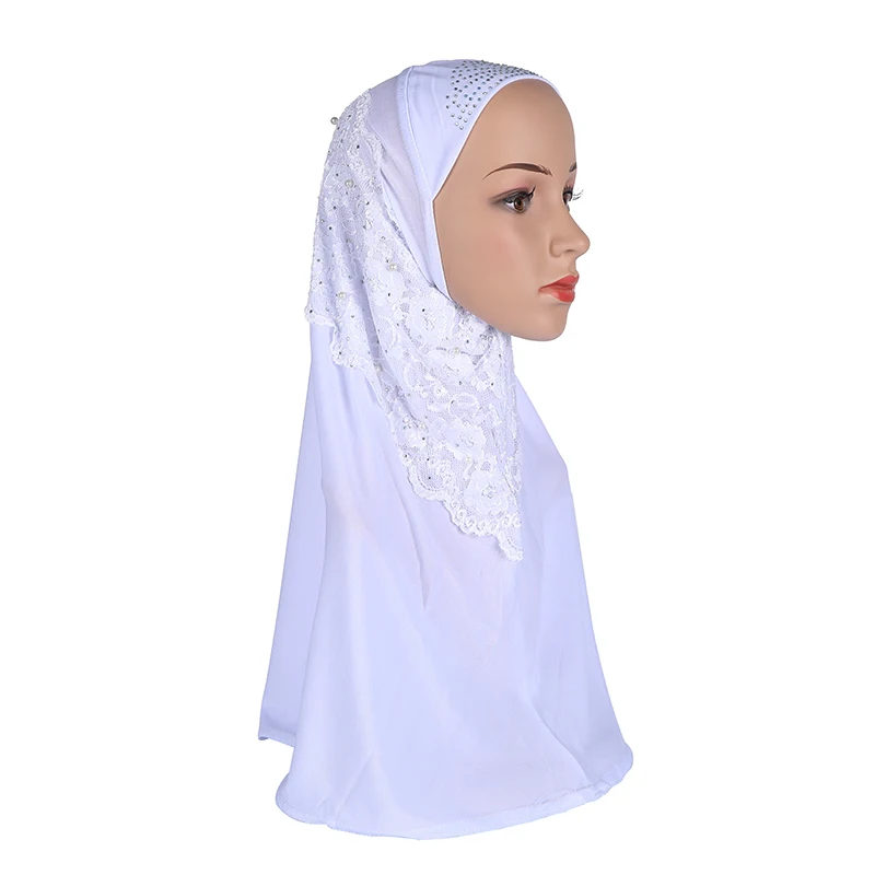 Women Muslim Flower Hijab Lace Long Scarf Islamic Amira Headwear Shawls Headwraps One Piece Ready Jersey Ramadan Wrap Arab Caps |