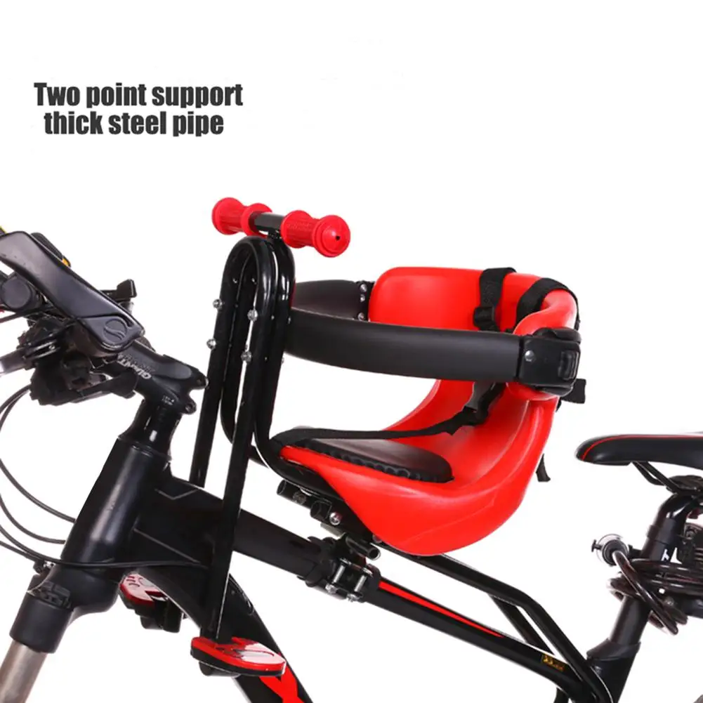 Купи Bicycle Baby Seat Kids Child Safety Carrier Front Seat Saddle Cushion with Back Rest Foot Pedals за 2,416 рублей в магазине AliExpress