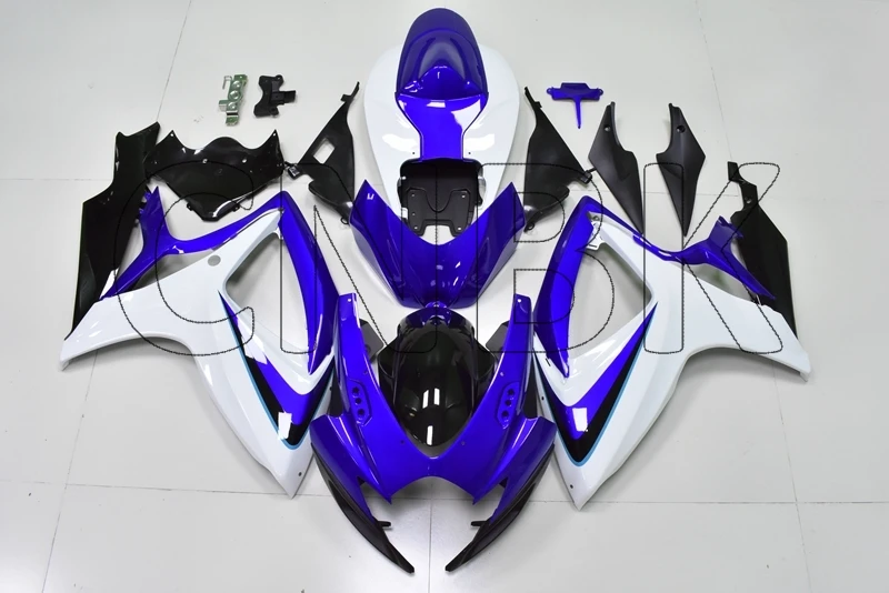 Для GSXR 600 2006 Пластиковые обтекатели 750 синий белый черный наборы тела для Suzuki GSXR600 -