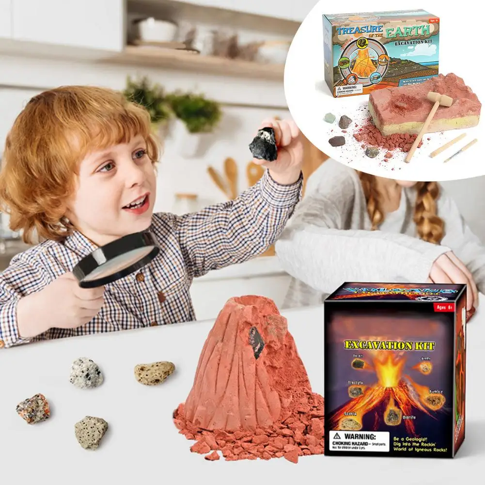 Kit de excavaci&oacute;n de piedras preciosas para ni&ntilde;os, 6 fossil divertidos, piedras preciosas y cristales, juguetes educativos, gran regalo para Mineralog&iacute;a y Geolo-0