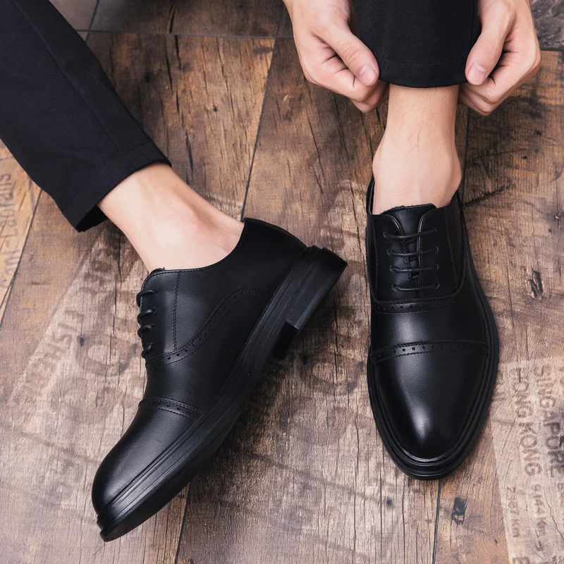 Мужские туфли Броги из спилка MOOREGOOD деловые классические оксфорды на шнуровке