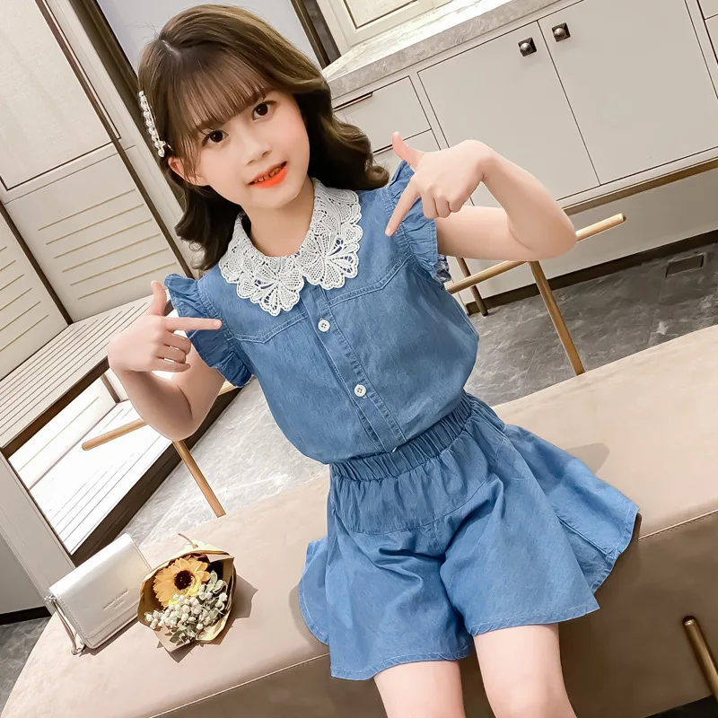 

Girls Clothes Set Summer Tops + Short Pants 2 PCS Children Clothing for Girls Teen Kids Girls Clothes 8 10 12 14 Year