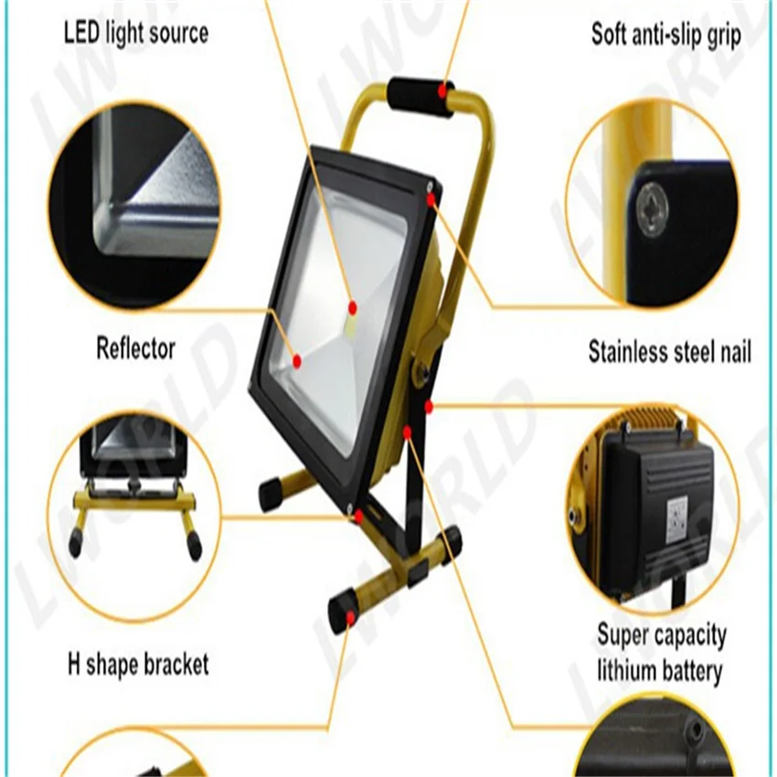 구매 무료 배송 IP65 3 모드 LED 투광 조명 30W 휴대용 충전식 무선 LED 작업 자동차 여행 캠핑 낚시 사용