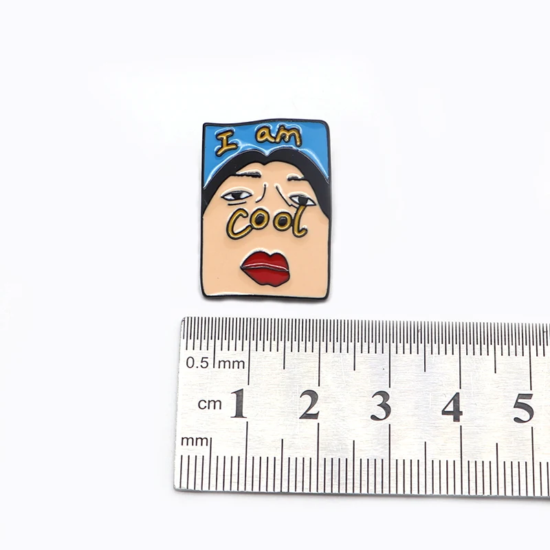 I Am Cool Funny Style Enamel Pin for Boys Girls Lapel Pin Hat/bag Pins Denim Jacket Women Brooch Badge S114
