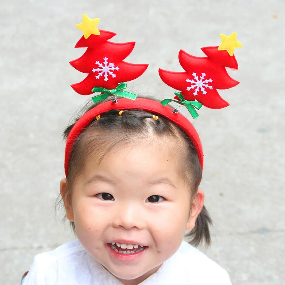 Женский ободок на голову с рождественской елкой 20 х24 см|Рождественские повязки| |