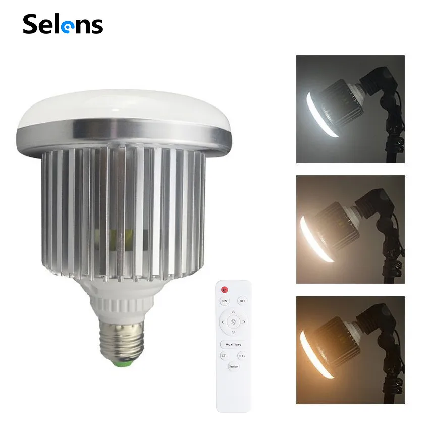 Selens E27 105 Вт светодиодный ная светильник ПА для фотостудии лампа с регулируемой