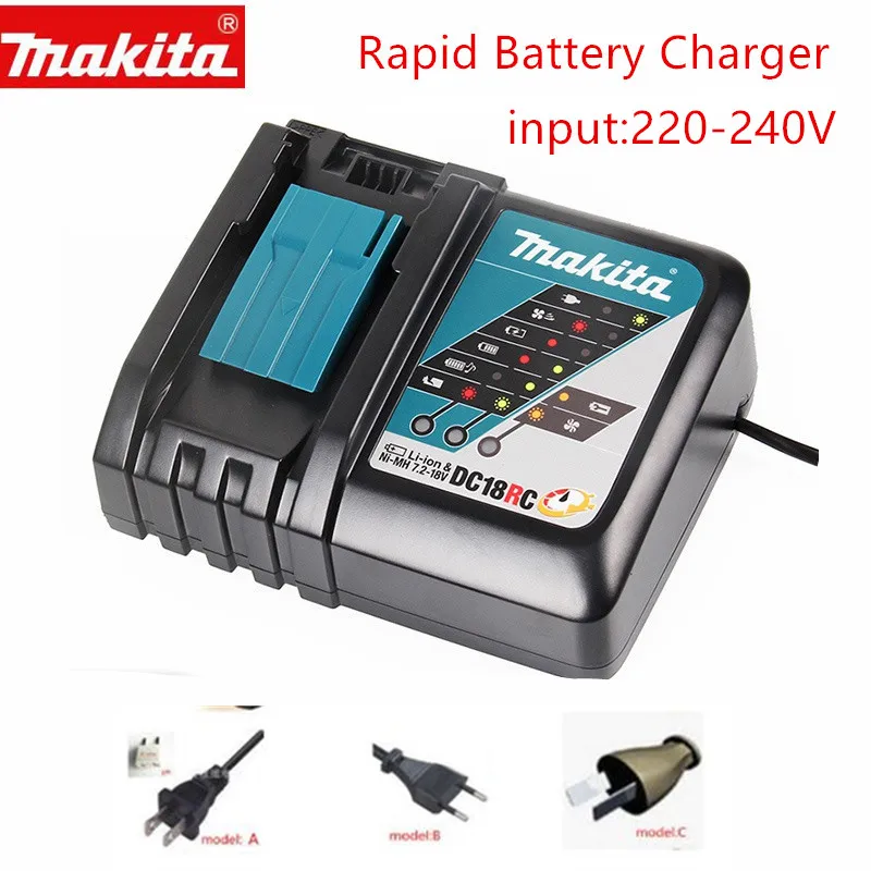 MAKITA Зарядное устройство 14,4-18 V для BL1830B BL1840B BL1850B BL1860B Зарядное устройство DC18RCT DC18SD DC18RC