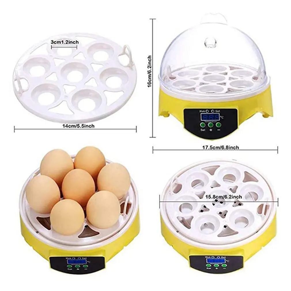 

7 Eggs Incubator Bird Egg Incubator Semi-automatic Miniature Egg Incubator Pigeon Household Incubators