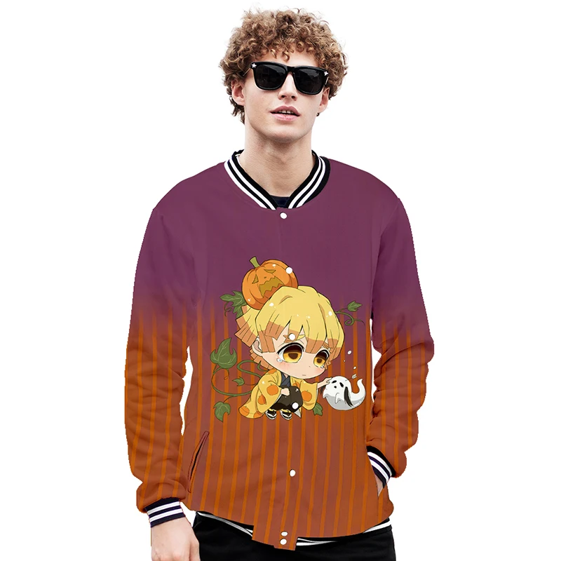 

Japanese Demon Slayer Halloween Pumpkin 3d Baseball Jacket Coat Men Women Hoodie Sweatshirts Long Sleeve 3D Hoodies Jackets Tops