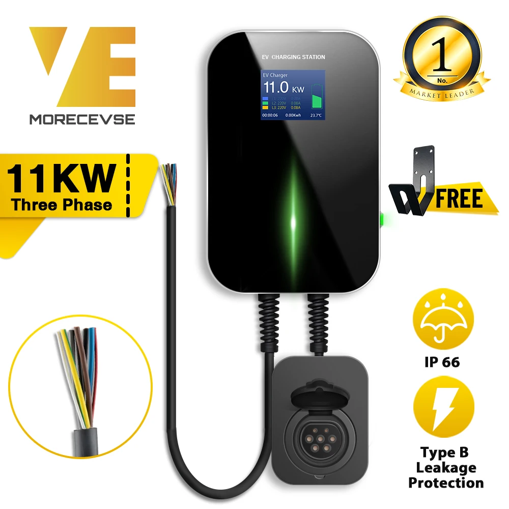 16A 3 фазы EV Зарядное устройство станция зарядки электромобилей EVSE Wallbox Тип 2
