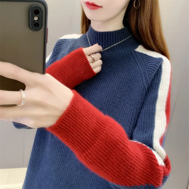 

8261 (zhong 3 ranked no. 3) new winter half a turtleneck knitting color raglan sleeve head of women's 49