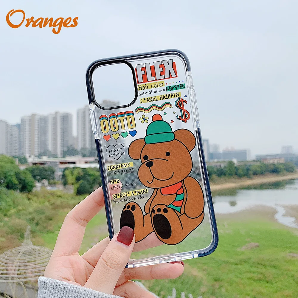 Новая пара Bear Прозрачный чехол для iphone 6 S 7 8 Plus X XS XR 11 Pro Max устойчивый к царапинам