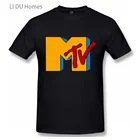 Мужская хлопковая футболка MTV, Винтажная летняя футболка с коротким рукавом, в стиле ретро, рэп, рок-музыка