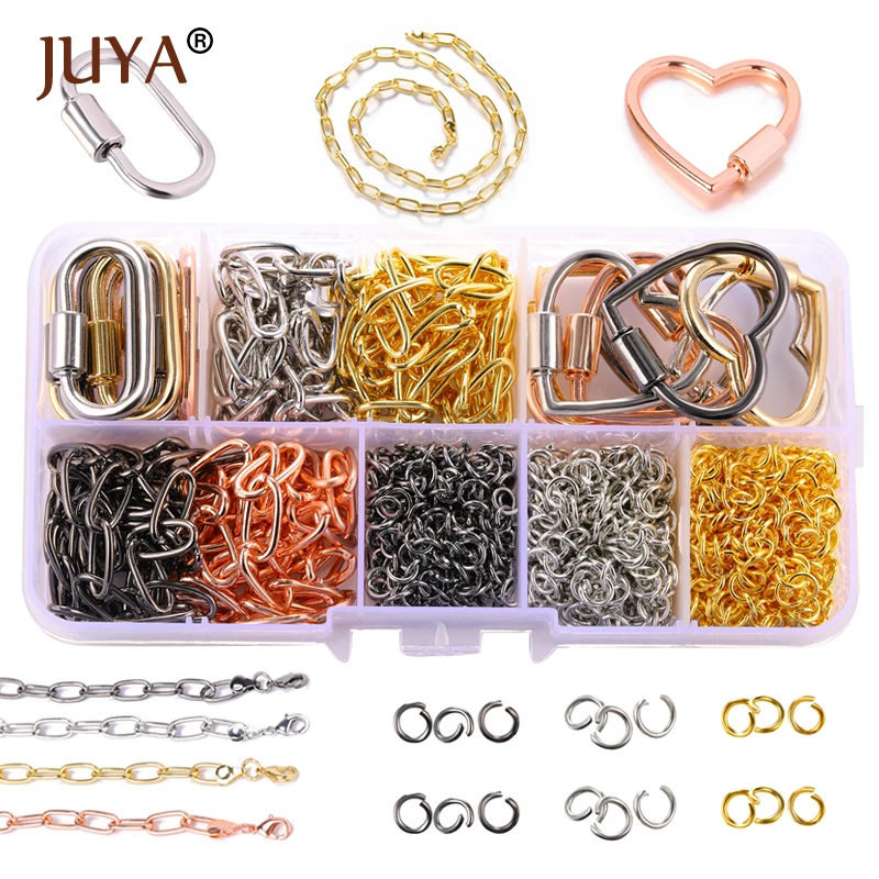 Ювелирные наборы JUYA застежки Висячие цепи кольца модное ожерелье сделай сам