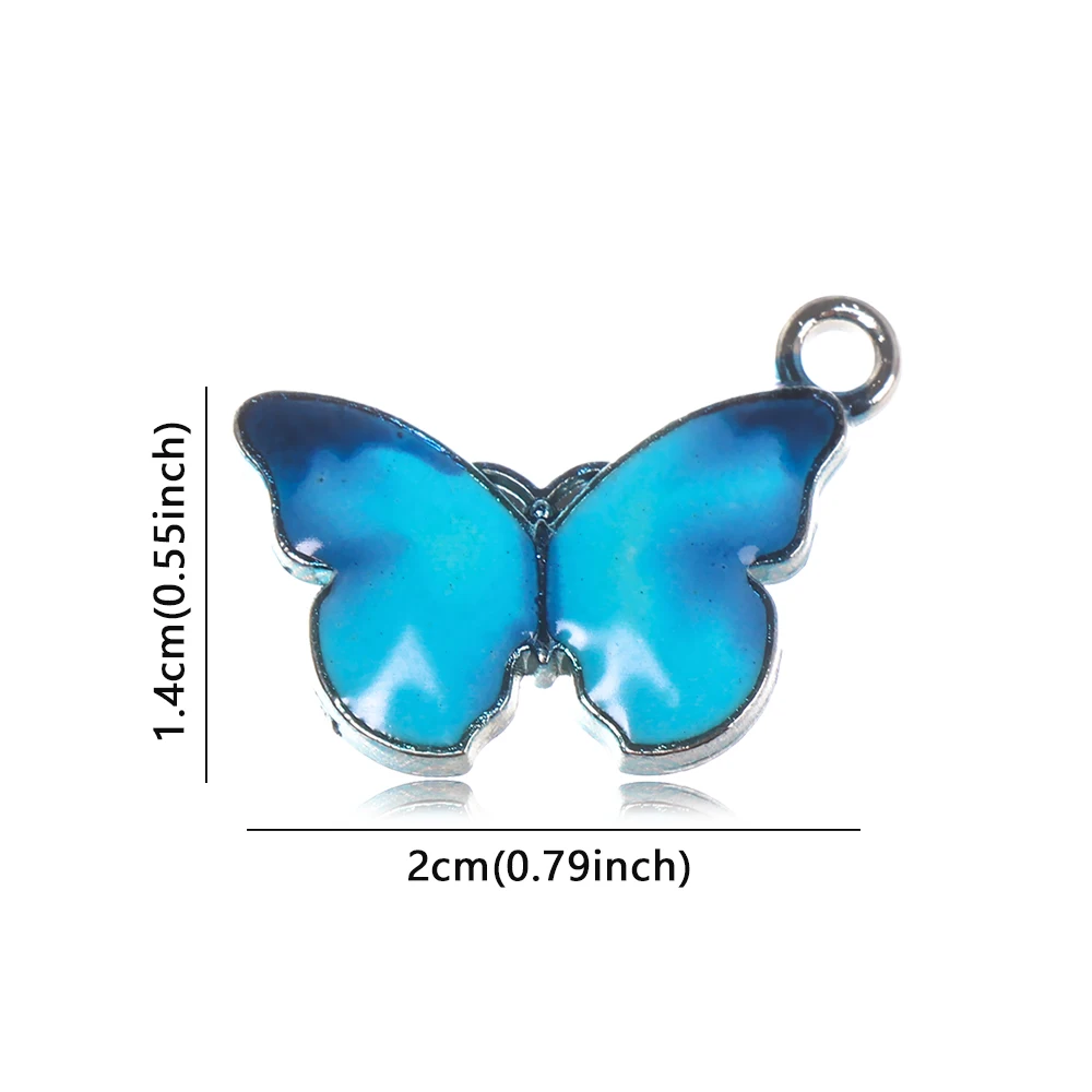 10 PCS Gift Earrings Accessories DIY Material Necklace Bracelet Handmade Jewelry Blue Enamel Butterfly Charms Animal Pendants | Украшения и