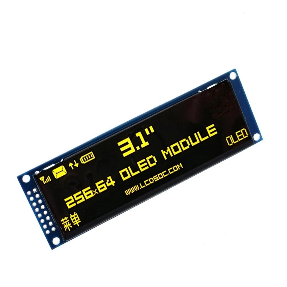 ShengYang настоящий oled-дисплей 3,1" 256*64 25664 точек Графический ЖК-модуль дисплей экран LCM SSD1322 контроллер Поддержка SPI - Цвет: Цвет: желтый