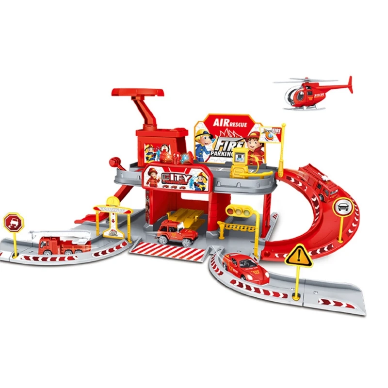 

54DF Engineering Fire Station Rescue Tower with Emergency Vehicle Toy with Fire Station and Fire Rescue Tower