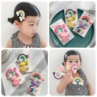 Милые заколки для девочек, детские повязки на голову, детские заколки для волос, радужные заколки, Мультяшные заколки-невидимки 3 шт.компл., аксессуары для волос, заколки для волос