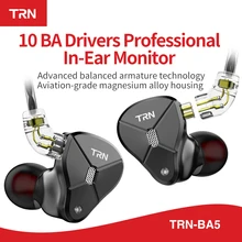 TRN BA5 10BA драйвер в ухо наушник 10 сбалансированный Amarture HIFI DJ монитор наушники с 2PIN кабелем TRN V80 V90 T200